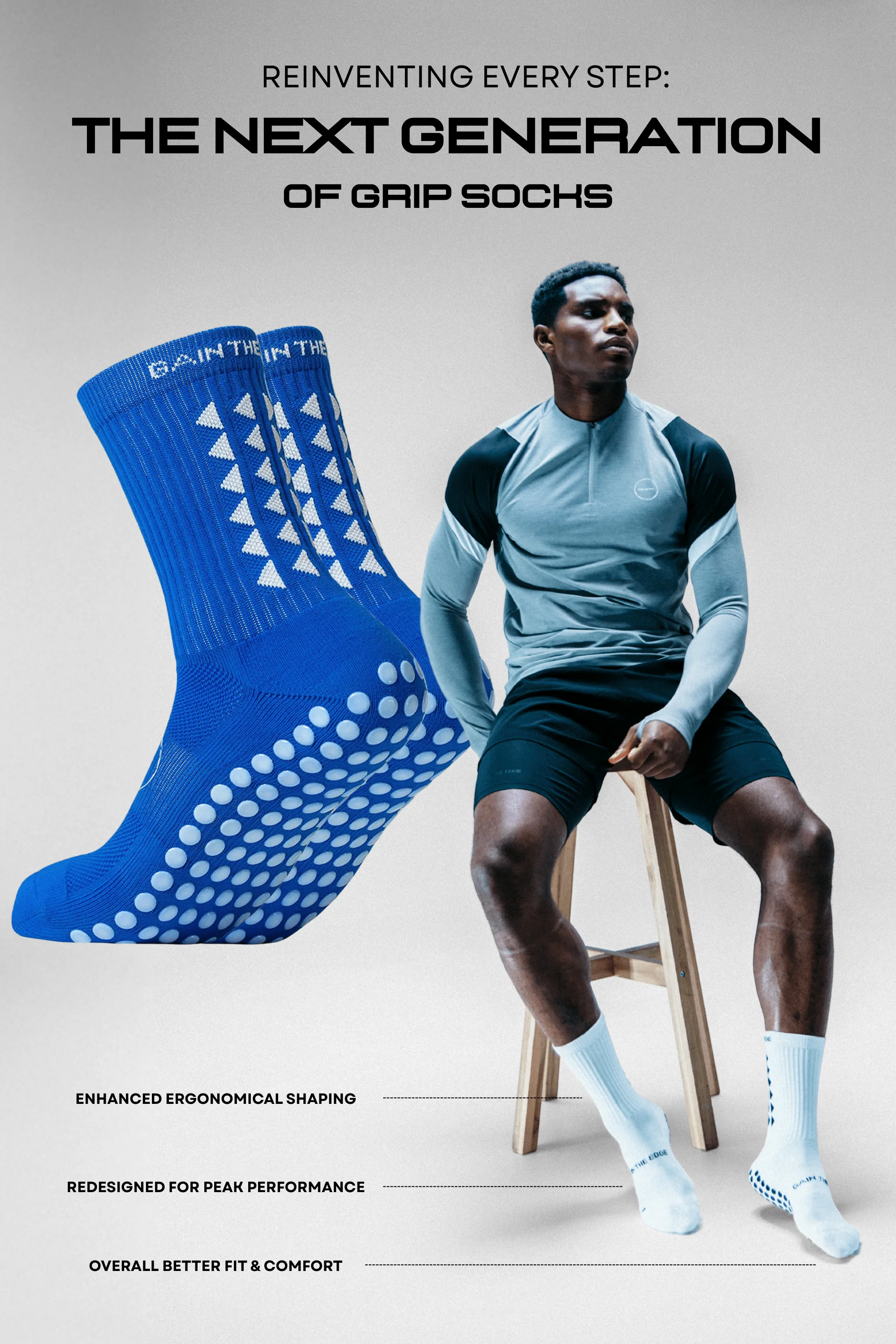 GRIP SOCKS 3.0 MidCalf Length - Blue - Image 3