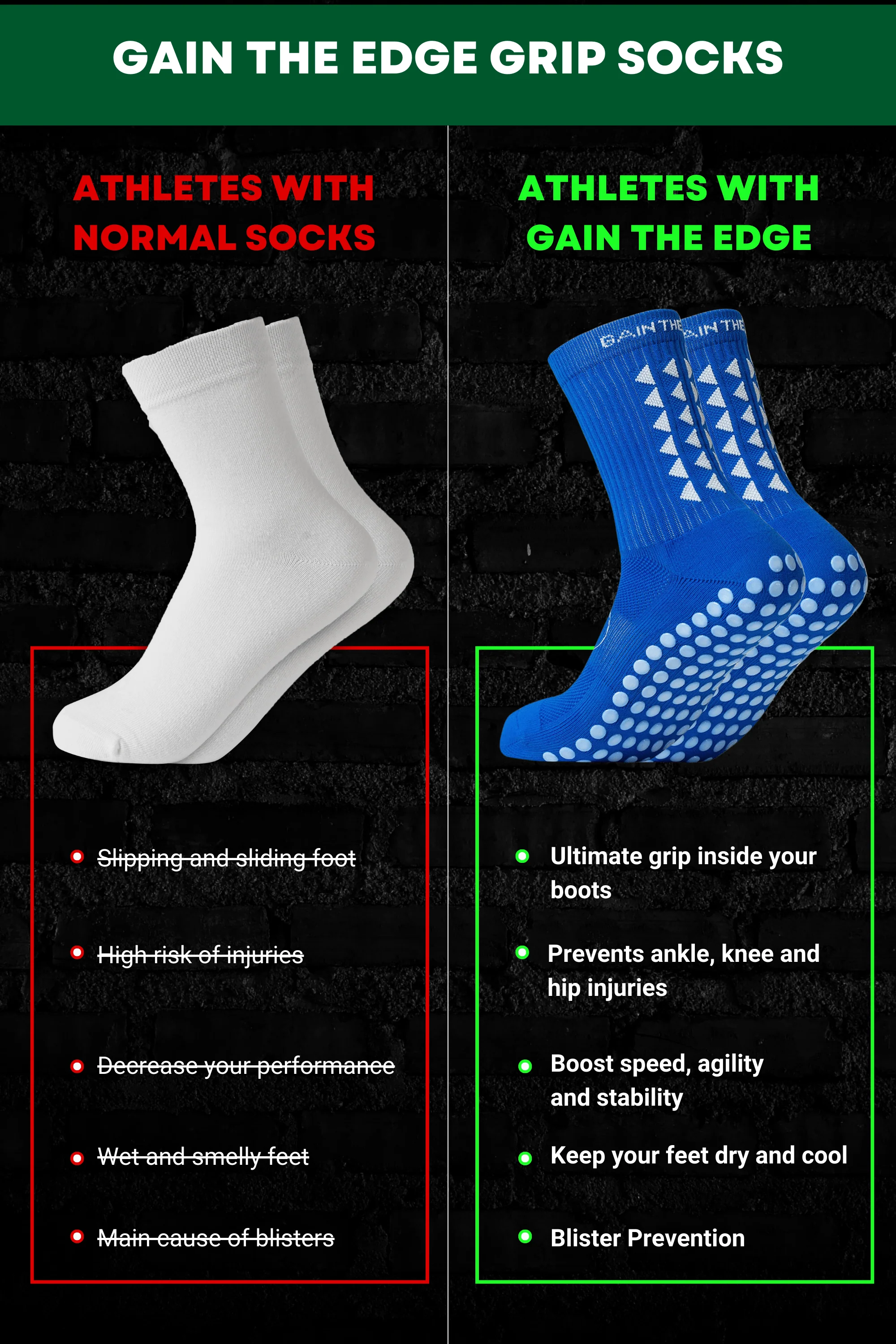 GRIP SOCKS 3.0 MidCalf Length - Blue - Image 4