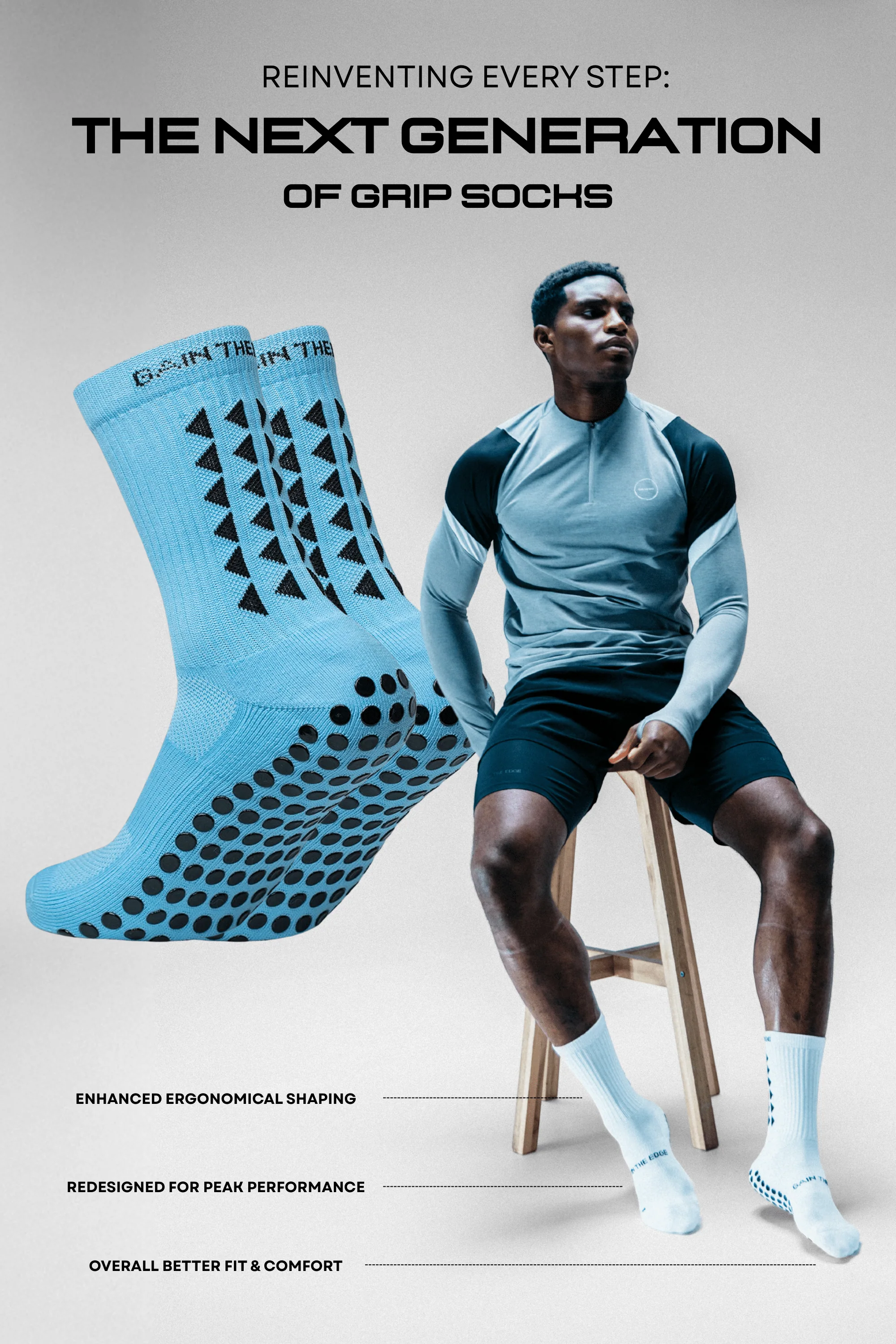 GRIP SOCKS 3.0 MidCalf Length - Light Blue - Image 3