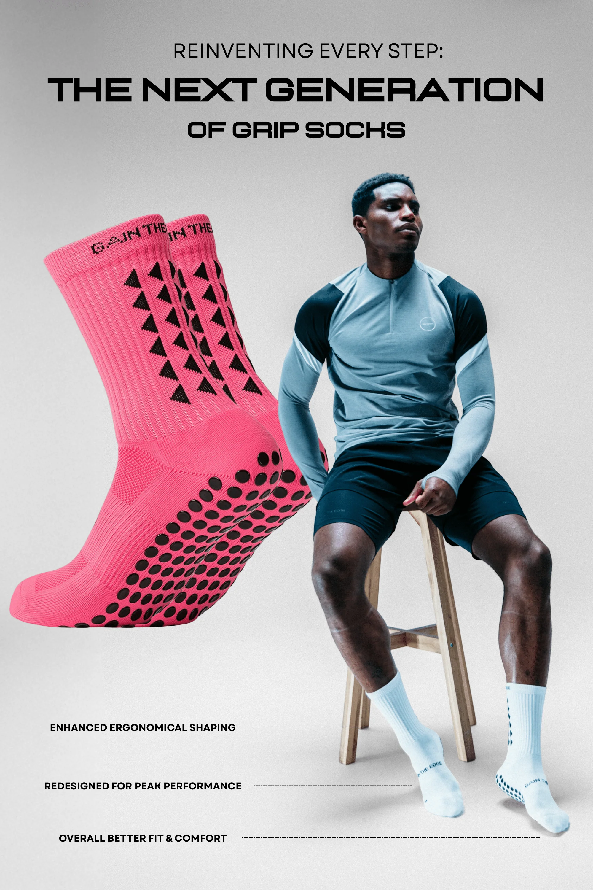 GRIP SOCKS 3.0 MidCalf Length - Pink - Image 3