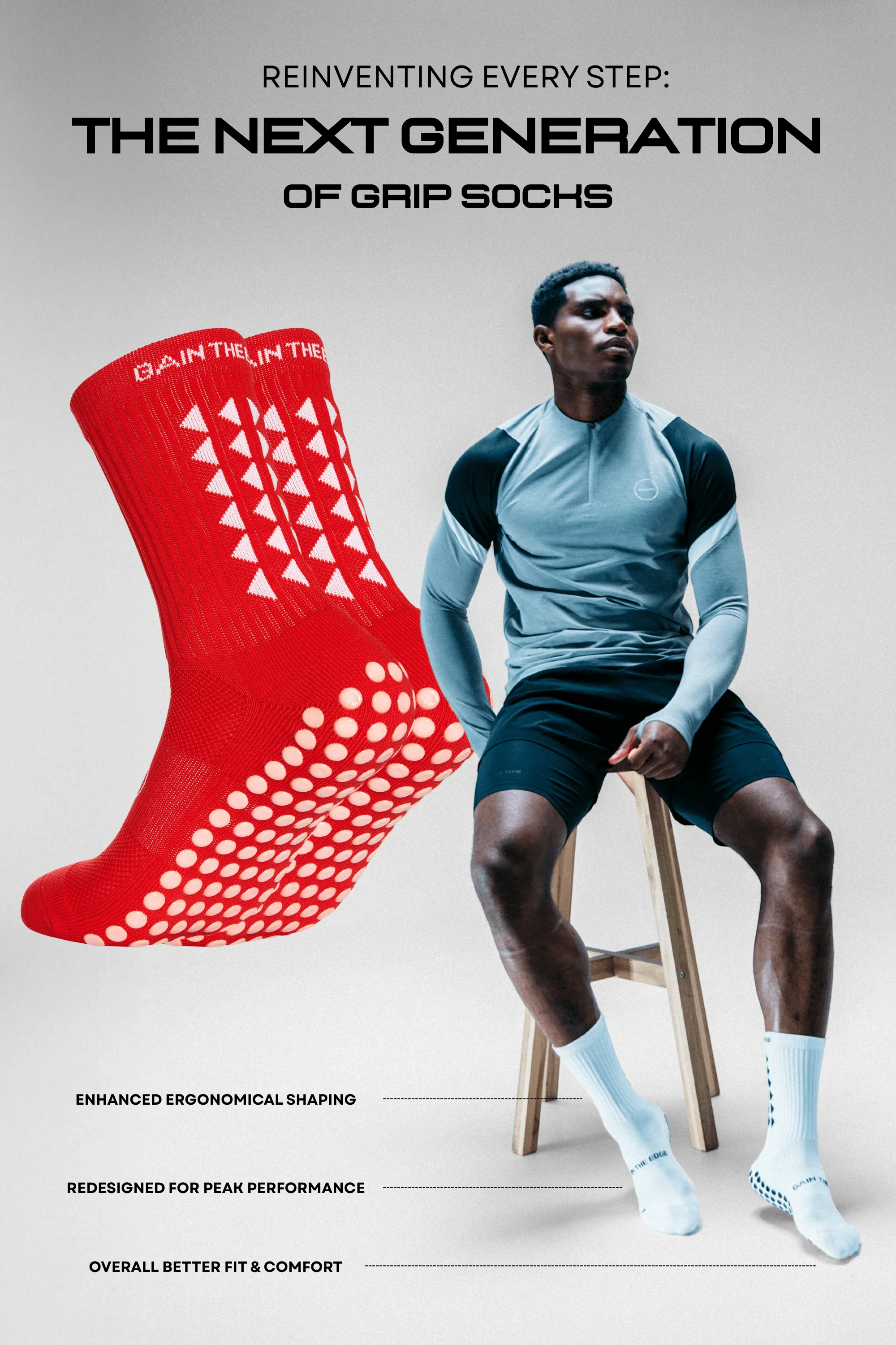 GRIP SOCKS 3.0 MidCalf Length - Red - Image 3