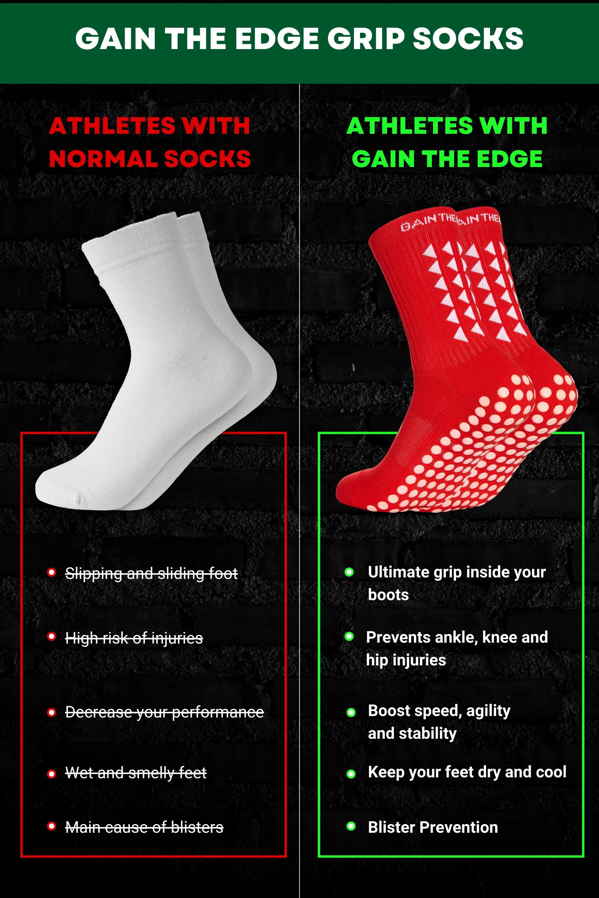 GRIP SOCKS 3.0 MidCalf Length - Red - Image 4
